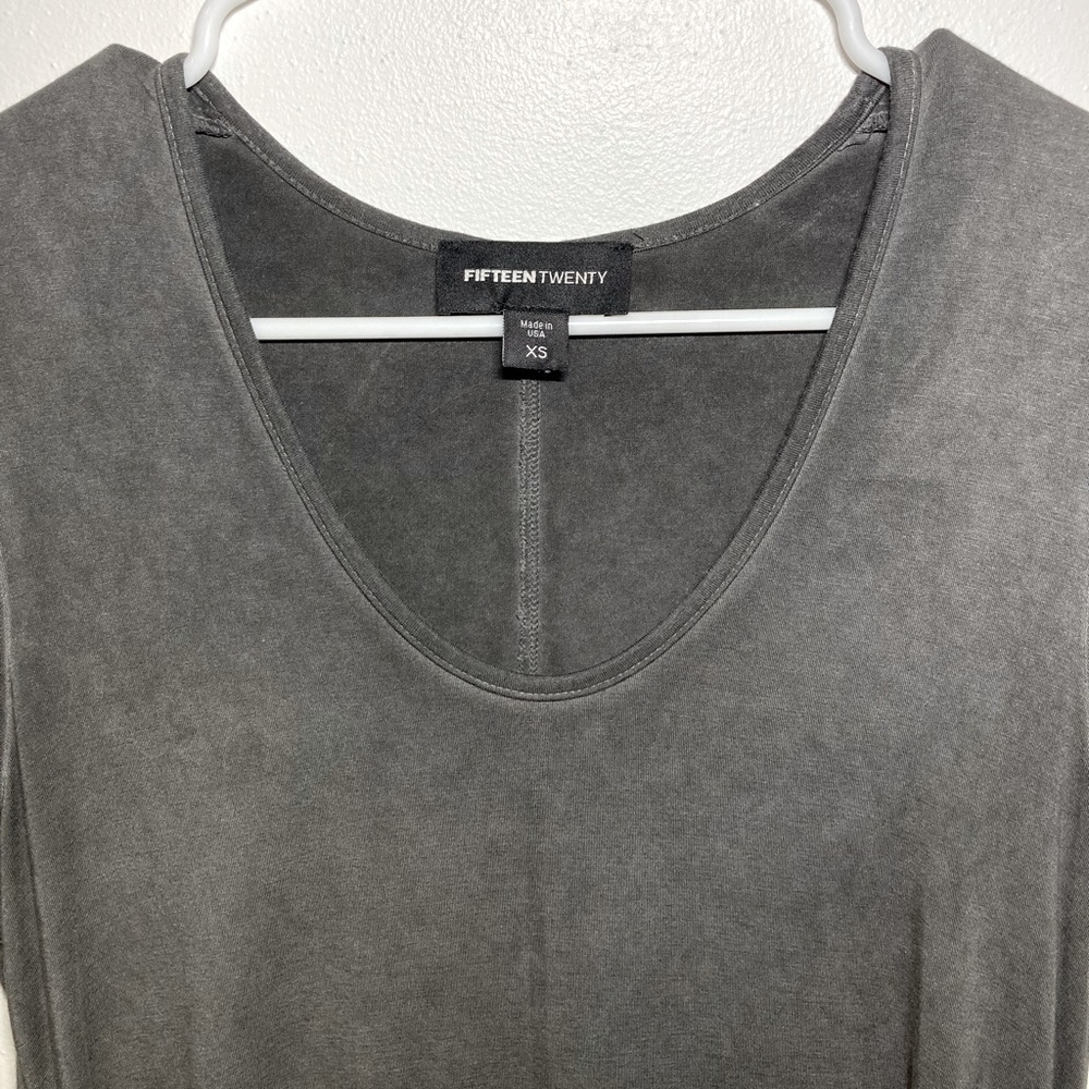 Fifteen Twenty Gray Short Sleeve Acid Wash Dress. Size XS - Picture 3 of 5